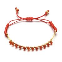 Crystal Bracelets, Polyester Cord, with Quartz & 304 Stainless Steel, handmade, Bohemian style & adjustable & for woman Approx 16-28 cm 