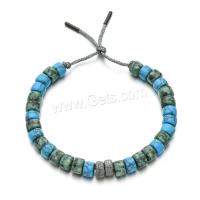Turquoise Bracelets, Flat Round, Bohemian style & adjustable & for woman Approx 20 cm [