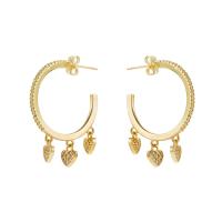 Cubic Zirconia Micro Pave Brass Earring, gold color plated & micro pave cubic zirconia & for woman [