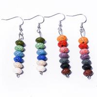 Lava Bead Earrings, Iron, with Lava, fashion jewelry 55mm 