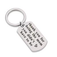 Stainless Steel Key Chain, 304 Stainless Steel, Unisex & with letter pattern, original color 25mm 