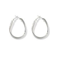 Iron Hoop Earring, silver color plated, fashion jewelry & for woman 