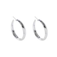 Iron Stud Earring, silver color plated, fashion jewelry & for woman, 40mm 