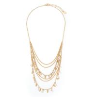 Zinc Alloy Sweater Chain Necklace, with Acrylic, with 5cm extender chain, gold color plated, fashion jewelry & multilayer & for woman Approx 42 cm, Approx 56 cm [