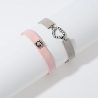 PU Leather Cord Bracelets, with Plastic Pearl, with 5cm extender chain, fashion jewelry & for woman Approx 14 cm 