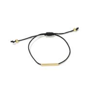 Fashion Create Wax Cord Bracelets, with Brass, gold color plated, Adjustable & fashion jewelry & for woman, black, Inner Approx 95mm 