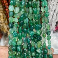 Natürliche grüne Achat Perlen, Grüner Achat, Klumpen, poliert, DIY, grün, 8x10mm, ca. 40PCs/Strang, verkauft von Strang