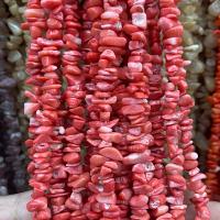 Perles en corail naturel, pepite, poli, DIY, rose Environ 80 cm, Vendu par brin