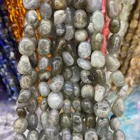 Labradorit Perlen, Klumpen, poliert, DIY, grau, 8x10mm, Länge:ca. 40 cm, verkauft von Strang