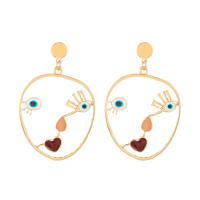 Evil Eye Earrings, Zinc Alloy, gold color plated, fashion jewelry & for woman & enamel 