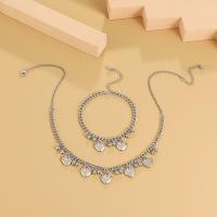 Fashion Zinc Alloy Jewelry Sets, with 2.36inch extender chain, Heart, platinum color plated, fashion jewelry & for woman Approx 18.11 Inch, Approx 8.27 Inch 