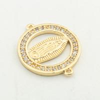 Cubic Zirconia Micro Pave Brass Connector, high quality gold color plated, DIY & micro pave cubic zirconia Approx 0.1mm [