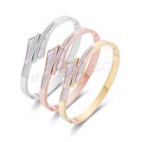 Titane bracelet en acier et bracelet, Acier titane, avec coquille blanche, Placage ionique sous vide, pour femme & avec strass, plus de couleurs à choisir, Diamètre inté Environ Vendu par PC[