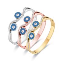 Evil Eye Jewelry Bracelet, Titanium Steel, Vacuum Ion Plating, for woman & enamel & with rhinestone Inner Approx 