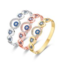 Evil Eye Jewelry Bracelet, Titanium Steel, Vacuum Ion Plating, for woman & enamel & with rhinestone Inner Approx 