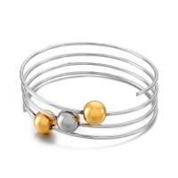 Stainless Steel Bangle, 304 Stainless Steel, Round, Vacuum Ion Plating, for woman [