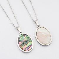 Shell Necklace, 304 Stainless Steel, with Shell, with 5cm extender chain, Oval, plated, fashion jewelry cm [