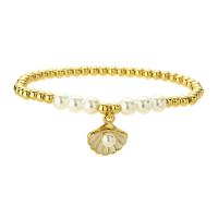 Bracelets de perles en plastique, laiton, avec perle de plastique, coquille, Placage, bijoux de mode & émail, plus de couleurs à choisir, 4mm cm, Vendu par PC