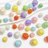 Perles acryliques plaquée, Acrylique, Rond, Placage, DIY & normes différentes pour le choix, plus de couleurs à choisir Vendu par sac