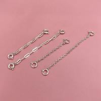 Sterling Silver Extender Chain, 925 Sterling Silver, DIY silver color [