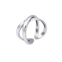 Sterling Silver Finger Ring, 925 Sterling Silver, adjustable & for woman, silver color, 12mm, US Ring 