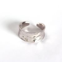 Sterling Silver Finger Ring, 925 Sterling Silver, platinum plated, adjustable & for woman, 8.7mm, US Ring 