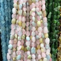 Morganit Perlen, Klumpen, poliert, DIY, gemischte Farben, 5-9mm, Länge:ca. 38-40 cm, verkauft von Strang