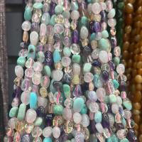Gemischte Edelstein Perlen, Regenbogen-Stein, Klumpen, poliert, DIY, farbenfroh, 5x9mm, Länge:ca. 40 cm, verkauft von Strang[