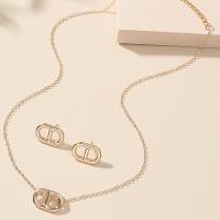 Fashion Zinc Alloy Jewelry Sets, Stud Earring & necklace, with 1.97inch extender chain, gold color plated, 2 pieces & fashion jewelry & for woman, 20mm Approx 18.9 Inch [
