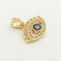 Fashion Evil Eye Pendant, Brass, high quality gold color plated, DIY & micro pave cubic zirconia Approx 0.4mm 