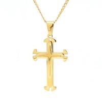 Stainless Steel Jewelry Necklace, 304 Stainless Steel, Cross, 18K gold plated, fashion jewelry & for woman, golden Approx 23.62 Inch 
