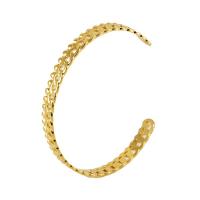 Stainless Steel Cuff Bangle, 304 Stainless Steel, 18K gold plated, fashion jewelry & for woman, golden, 7mm, Inner Approx 60mm [
