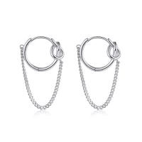 Brass Huggie Hoop Earring, platinum plated, fashion jewelry & for woman, 33mm [