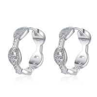 Brass Huggie Hoop Earring, platinum plated, fashion jewelry & for woman & hollow [