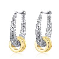 Brass Drop Earring, Geometrical Pattern, plated, fashion jewelry & for woman 
