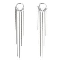 Fashion Fringe Earrings, Brass, platinum plated, fashion jewelry & for woman, 93mm 