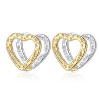 Brass Lever Back Earring, Heart, plated, fashion jewelry & for woman & hollow, 12mm [
