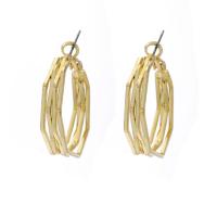 Boucle d'oreille de mode fer pincée Hoop, Placage de couleur d'or, bijoux de mode & pour femme, 30mm, Vendu par paire