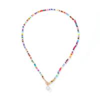 Glass Seed Beads Necklace, Seedbead, with Plastic Pearl, handmade, fashion jewelry & for woman, multi-colored Approx 44 cm, Approx 48 cm 