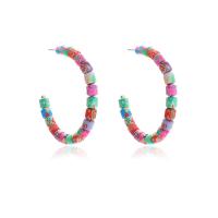 Clou d'oreille en argile polymère, argile de polymère, bijoux de mode & pour femme, multicolore Vendu par paire