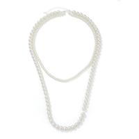 Collier de mode Multi couche, perle de verre, Double couche & bijoux de mode & pour femme, blanc Environ 76 cm, Environ 52 cm, Vendu par PC