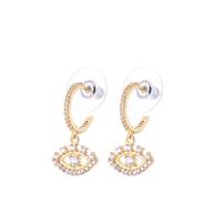 Cubic Zirconia Micro Pave Brass Earring, fashion jewelry & micro pave cubic zirconia & for woman, golden [