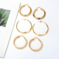 Iron Hoop Earring, gold color plated, fashion jewelry & for woman 