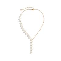 Collar de perlas de plástico, aleación de zinc, con Perlas plásticas, con 7cm extender cadena, chapado en color dorado, Joyería & para mujer, longitud:aproximado 45 cm, Vendido por UD