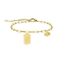 Brass Bracelets, with 1.57inch extender chain, gold color plated, fashion jewelry & for woman Approx 5.9 Inch 
