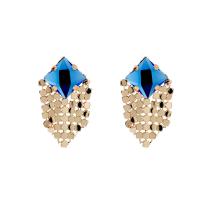 Rhinestone Brass Drop Earring, with acrylic rhinestone, fashion jewelry & for woman, golden 
