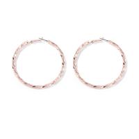 Iron Hoop Earring, rose gold color plated, fashion jewelry & for woman, 60mm 