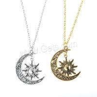 Zinc Alloy Necklace, with 5cm extender chain, Moon, plated, fashion jewelry & for woman 35mm cm [