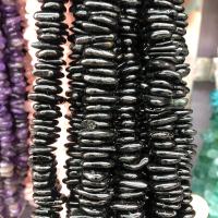 Perles de pierre gemme unique, Schorl, pepite, poli, DIY, noire Environ 40 cm, Vendu par brin