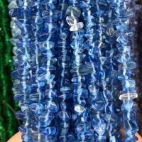 Abalorios de Cristal Murano hecho a mano, Cristal de murano, Pepitas, barniz de secado al horno, Bricolaje, azul, 5x8mm, longitud:aproximado 80 cm, Vendido por Sarta